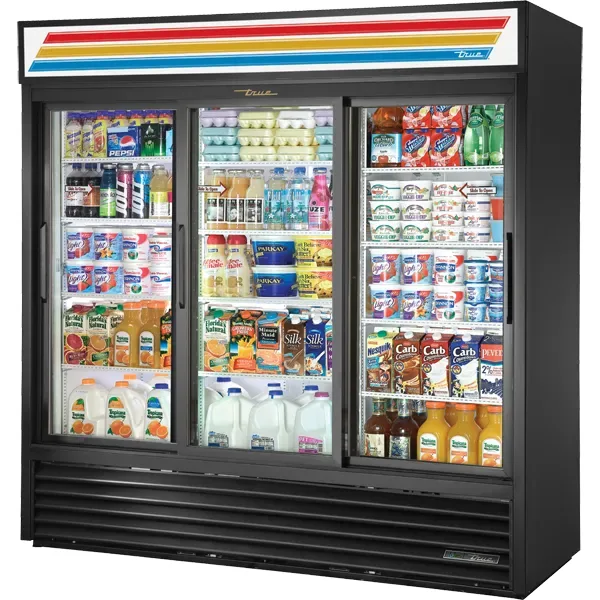 True GDM-69-HC-LD — Reach-In Refrigerator with 3 Glass Doors, 78.19"W x 29.88"D x 78.35"H, 61.62 cu ft