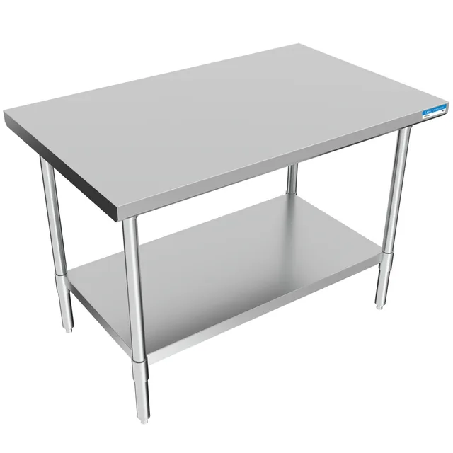 BK Resources CVT-4830 — Work Table with Open Base, 48"W x 30"D x 34.75"H, 16-ga 304 stainless steel