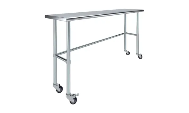 AmGood AMGWT-1872-RCB-WHEELS — Work Table with Casters, 18-ga 430 stainless steel
