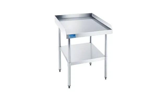 AmGood AMGES-2424+35inch — Undershelf Work Table, 24"W x 24"D, 18-ga 430 stainless with backsplash