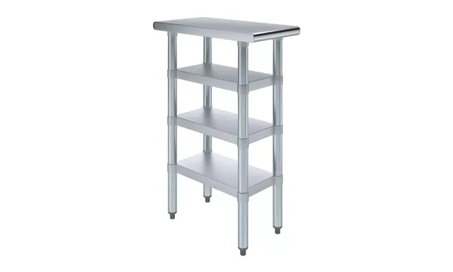 AmGood AMGWT-2412-3SH — Undershelf Work Table, 12"W x 24"D, 18-ga 430 stainless