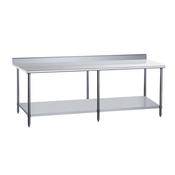 Dukers DCSTW-3072B — Undershelf Work Table, 72"W x 30"D, 18-ga 430 stainless with backsplash