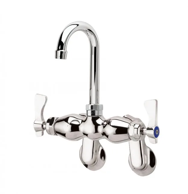 Krowne 15-625L — Wall-Mount Gooseneck Faucet, 2-1/4" - 8-1/4"" Centers, 3.5" Spout