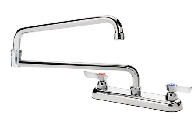 Krowne 13-824L — Deck-mount faucet, 8" centers, double-jointed