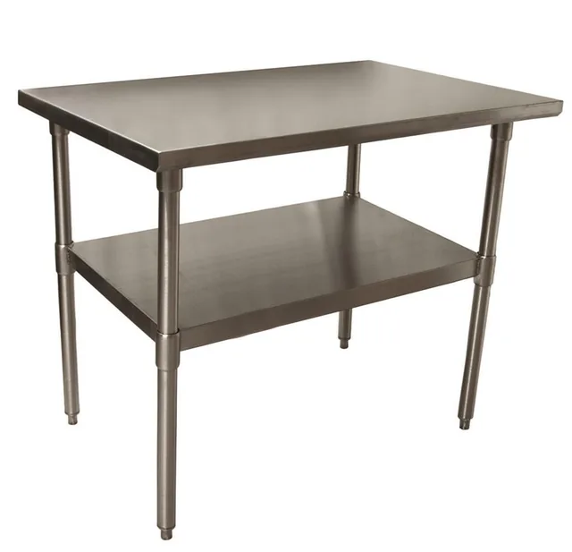 BK Resources CVT-4836 — Work Table with Open Base, 48"W x 36"D x 34.75"H, 16-ga 304 stainless steel