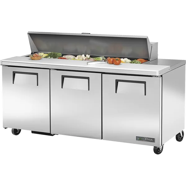 True TSSU-72-16-HC — Sandwich / Prep Table with 3 Doors, 72.38"W x 30.12"D