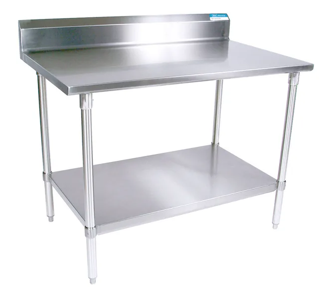 BK Resources SVTR5-3024 — Riser-Top Work Table with Undershelf, 30"W x 24"D x 41"H, 18-ga stainless steel