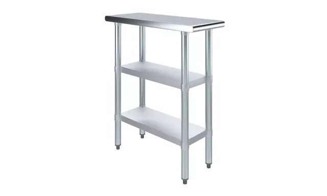 AmGood AMGWT-3012-2SH — Work Table, 12"W x 30"D, 18-ga 430 stainless steel