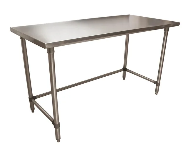 BK Resources VTTOB-6024 — Work Table with Open Base, 60"W x 24"D, 18-ga 430 galvanized steel