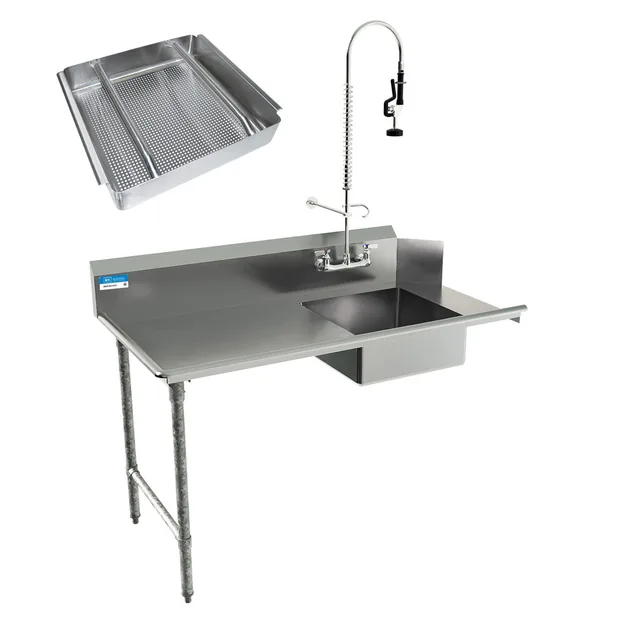BK Resources BKSDT-60-L-P3-G — Dish Table, 60"W x 30.38"D x 46.25"H, 18-ga