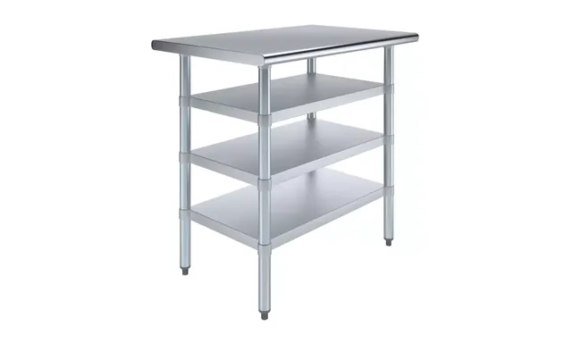 AmGood AMGWT-2436-3SH — Work Table, 36"W x 24"D, 18-ga 430 stainless steel
