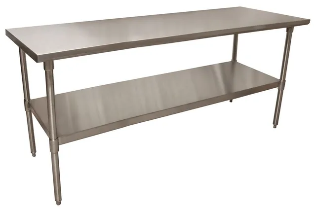 BK Resources CVT-7224 — Work Table with Open Base, 72"W x 24"D x 34.75"H, 16-ga 304 stainless steel