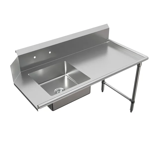 BK Resources BKSDT-60-R-SS — Dish Table, 60"W x 30.38"D x 46.25"H, 18-ga 304 stainless steel