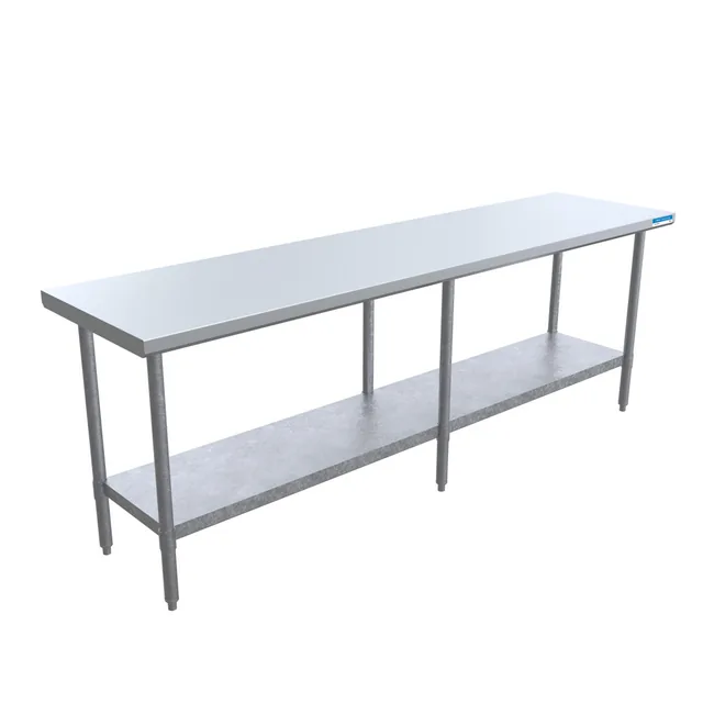 BK Resources VTT-9624 — Work Table with Open Base, 96"W x 24"D, 18-ga 430 galvanized steel