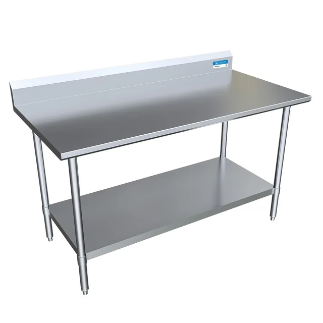 BK Resources CVTR5-6024 — Riser-Top Work Table, 60"W x 24"D x 34.75"H, 16-ga stainless steel