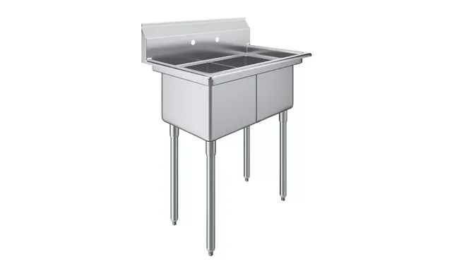 AmGood AMGSINKS2C-141611-NF — 2-Compartment Sink, 18-ga 304 stainless