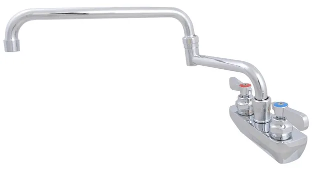 BK Resources BKF-4SM-18-G — Splash-mount faucet, 4" centers, double-jointed