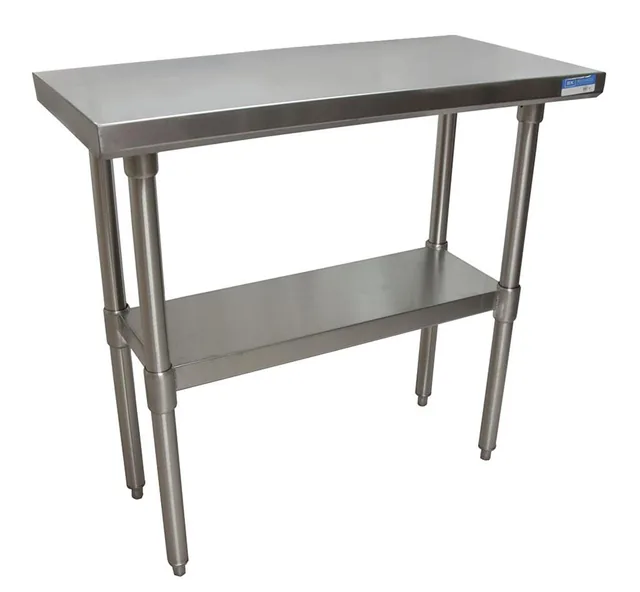 BK Resources SVT-1836 — Work Table with Open Base & Undershelf, 36"W x 18"D, 18-ga 430 stainless steel