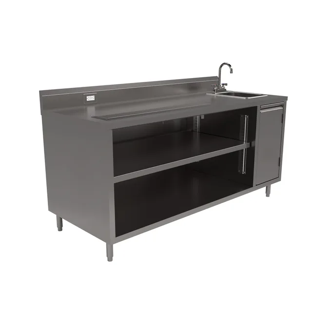BK Resources BEVT-3072R — Cabinet Base Work Table, 72"W x 30"D x 40.5"H, stainless steel
