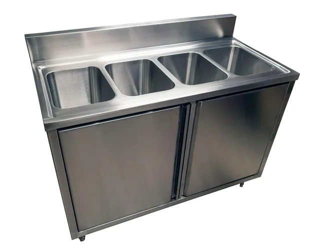BK Resources CSTR5-4-1014H — 4-Compartment Sink, 10"x14" bowls, 18-ga 304 stainless
