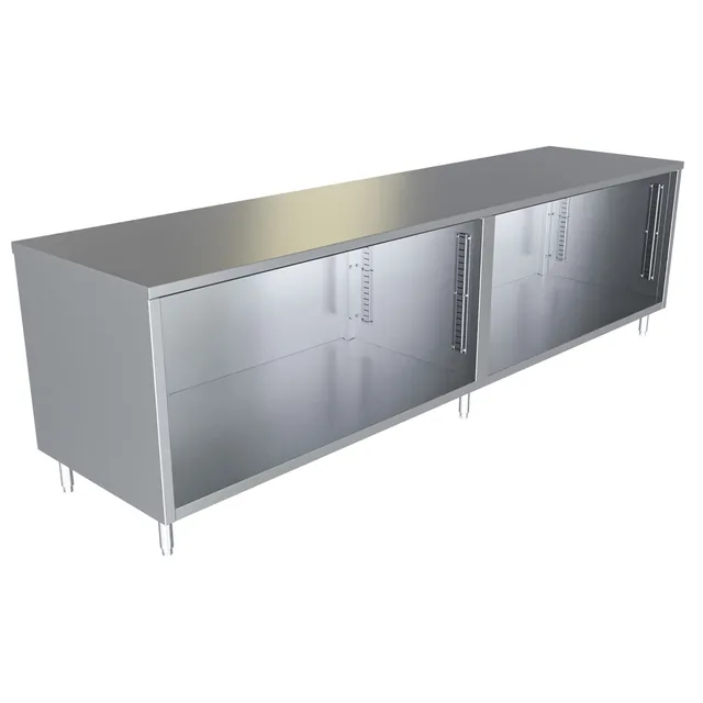 BK Resources CST-30120 — Cabinet Base Work Table, 120"W x 30"D x 34.75"H, 14-ga 304 stainless steel