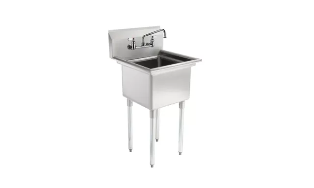 AmGood AMGSINKS1C-181812-F-K — 1-Compartment Sink, 23.5"W x 24"D, 18-ga 304 stainless steel