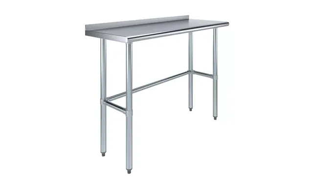 AmGood AMGWT-1848-BS-RCB — Work Table with Backsplash, 18-ga 430 stainless steel
