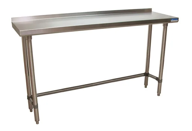BK Resources SVTROB-1860 — Riser-Top Work Table with Open Base, 60"W x 18"D x 36"H, 18-ga stainless steel