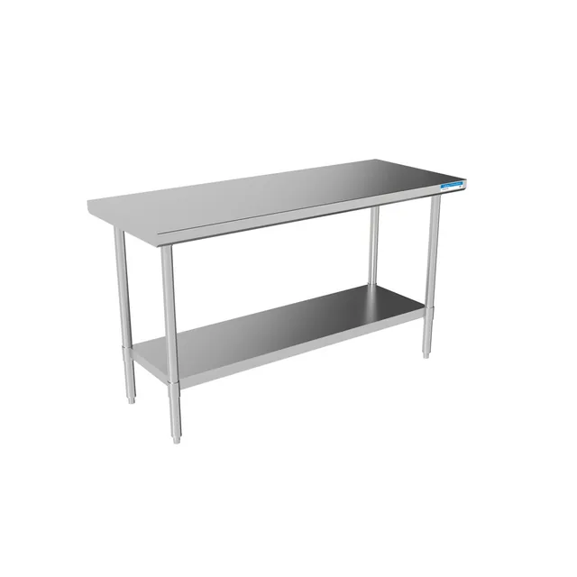 BK Resources CVT-6030 — Work Table with Open Base, 60"W x 30"D x 34.75"H, 16-ga 304 stainless steel