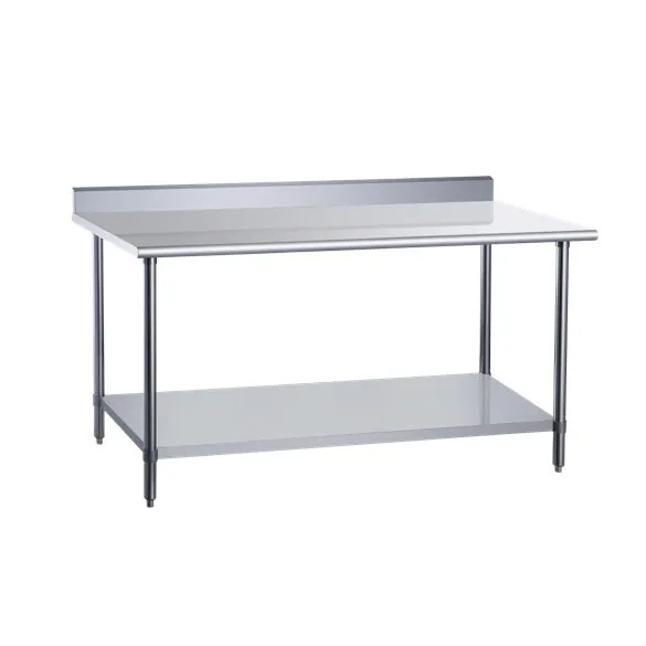 Dukers DCSTW-3060B — Undershelf Work Table, 60"W x 30"D, 18-ga 430 stainless with backsplash