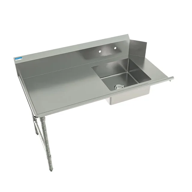 BK Resources BKSDT-60-L — Dish Table, 60"W x 30.38"D x 46.25"H, 18-ga 304 stainless steel
