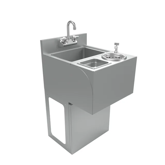 BK Resources UBB-21-SSP18-P-G — Underbar Speed Station, 21"W x 18"D x 34"H, 18-ga 304 stainless steel