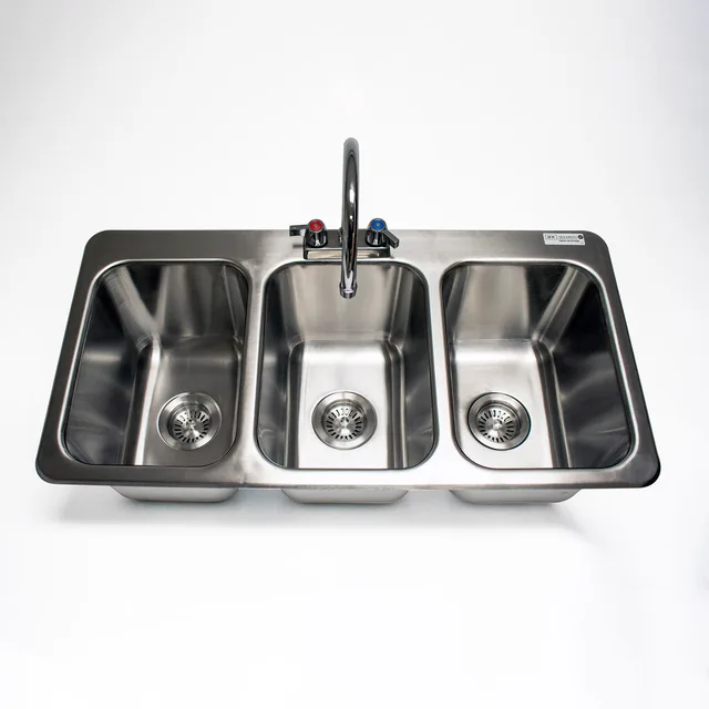 BK Resources DDI3-10141024-P-G — Drop-In Sink, 35.75"W x 18.5"D x 10"H, stainless steel