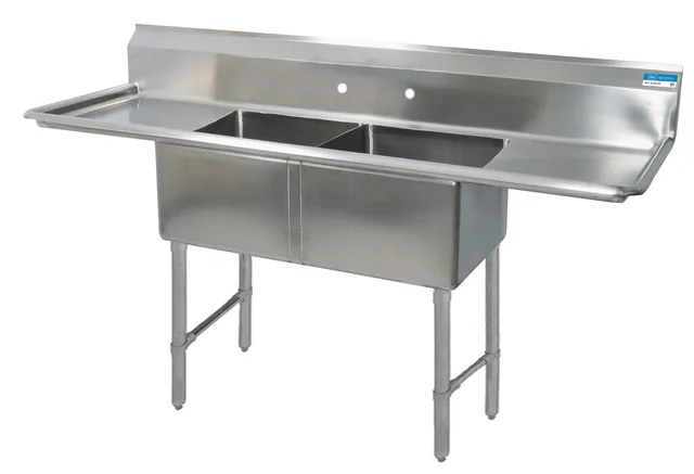 BK Resources BKS-2-20-12-18TS — 2-Compartment Sink, 20"W x 20"D, stainless steel