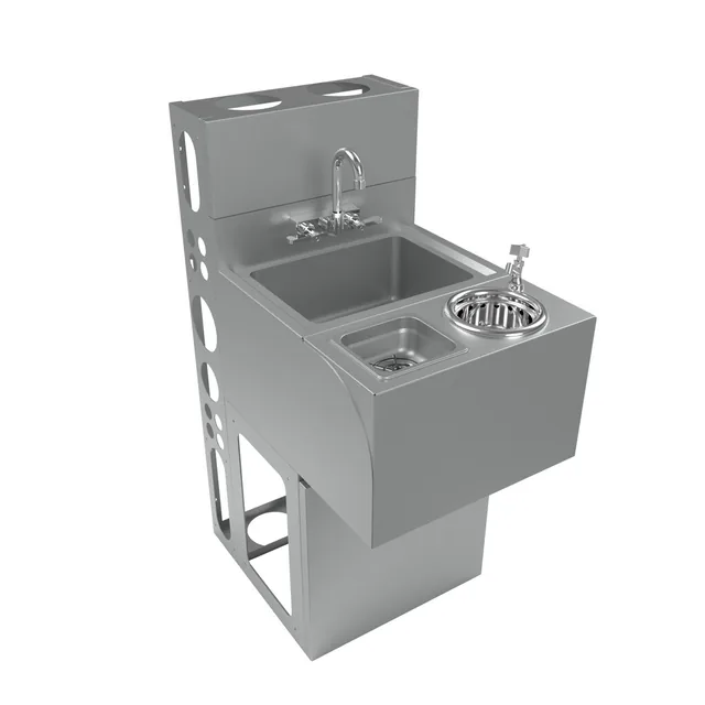 BK Resources UBDW-21-SSP18-P-G — Underbar Speed Station, 21"W x 18"D x 41"H, 18-ga 304 stainless steel