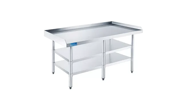 AmGood AMGES-2496-2SH+35inch — Work Table with Backsplash & Casters, 18-ga 430 stainless steel