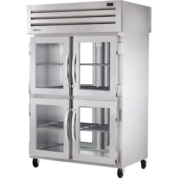 True STA2RPT-4HG-4HG-HC — Reach-In Refrigerator with 8 Glass Doors, 52.63"W x 36.13"D x 77.75"H, 48.01 cu ft