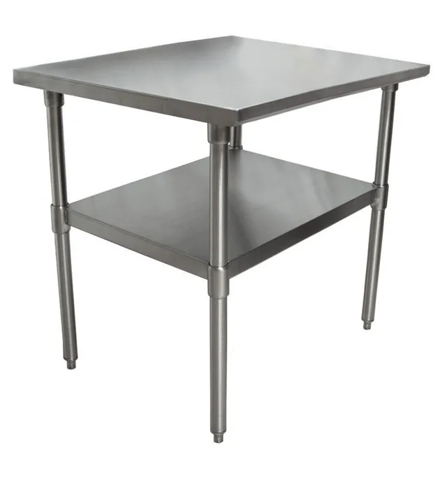 BK Resources CVT-2424 — Undershelf Work Table, 24"W x 24"D, 16-ga 304 stainless