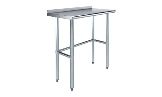 AmGood AMGWT-1836-BS-RCB — Work Table with Backsplash, 18-ga 430 stainless steel