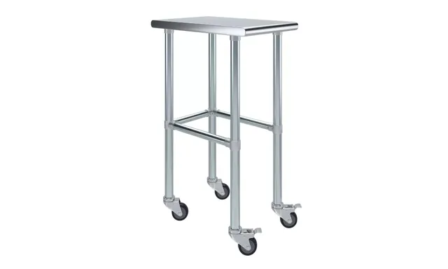 AmGood AMGWT-2415-RCB-WHEELS — Work Table with Casters, 18-ga 430 stainless steel