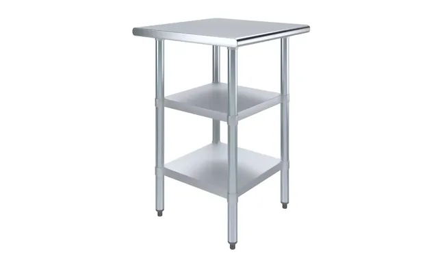 AmGood AMGWT-2424-2SH — Work Table, 24"W x 24"D, 18-ga 430 stainless steel