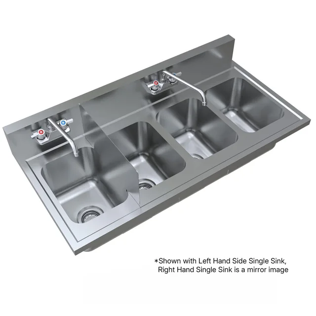 BK Resources DDI4-R5-1014HS-PG — Drop-In Sink, 48"W x 24"D, stainless steel