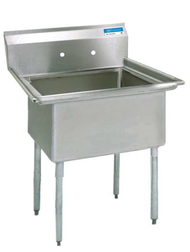 BK Resources BKS-1-20-12 — 1-Compartment Sink, 25"W x 25.81"D x 43.75"H, stainless steel