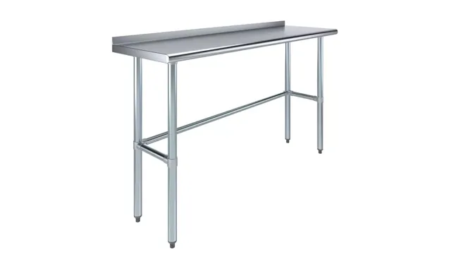AmGood AMGWT-1860-BS-RCB — Work Table with Backsplash, 18-ga 430 stainless steel