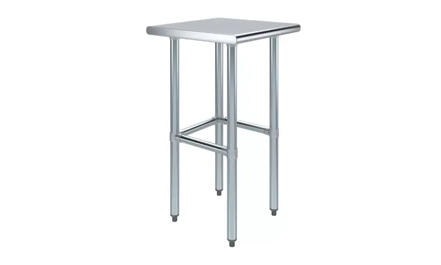 AmGood AMGWT-2020-RCB — Open-Base Work Table, 20"W x 20"D, 18-ga 430 stainless