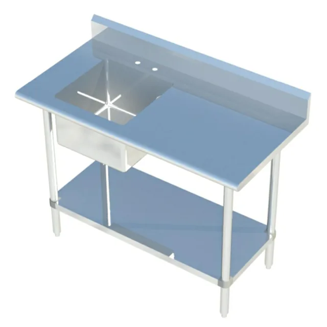 Sapphire SMTPS-2448L — Work Table, 48"W x 24"D, 16-ga 430 stainless