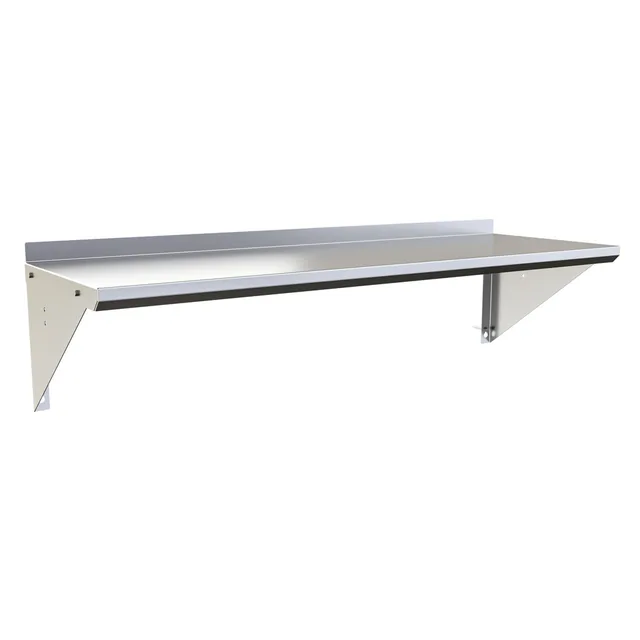 BK Resources BKWS-1648 — Wall Shelf, 48"W x 16"D, 18-ga 304 stainless steel