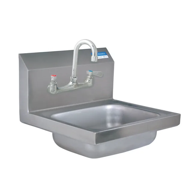 BK Resources BKHS-W-1410-8-P-G — Hand Sink, 17"W x 15.5"D, stainless steel