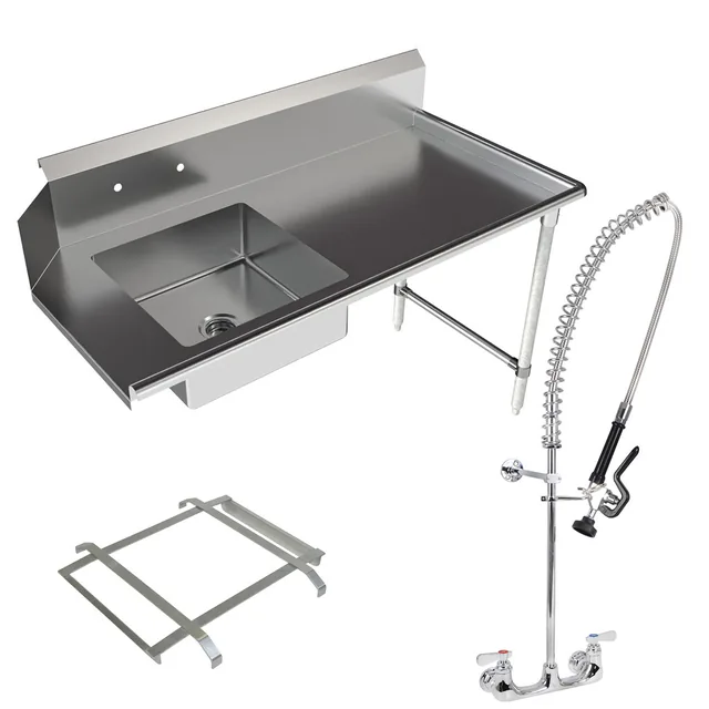 BK Resources BKSDT-60-R-P2-G — Dish Table, 60"W x 30.38"D x 46.25"H, 18-ga