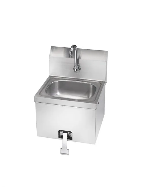 Krowne HS-15 — Wall-Mount Hand Sink, 15.75"W x 15"D, 20-ga 304 stainless, knee valve